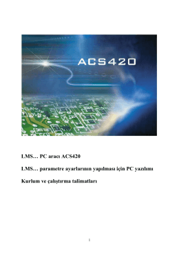LMS… PC aracı ACS420 LMS… parametre ayarlarının