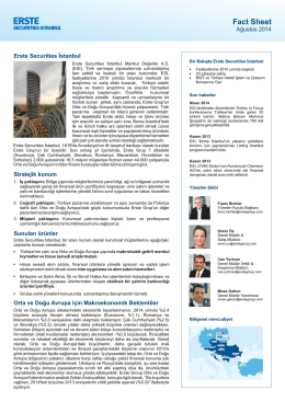 Factsheet - Erste Securities İstanbul