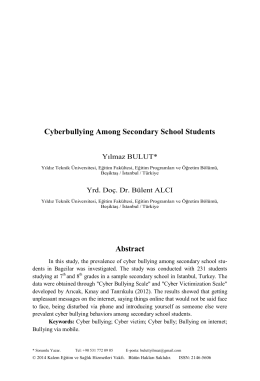 Cyberbullying Among Secondary School Students Abstract