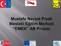 Mustafa Nevzat Pısak Mesleki Eğitim Merkezi “Eurocer” AB Proje