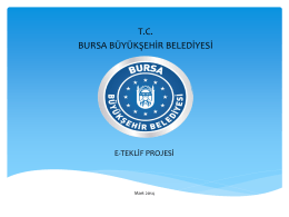 E-TEKLİF PROJESİ - Bursa Büyükşehir Belediyesi