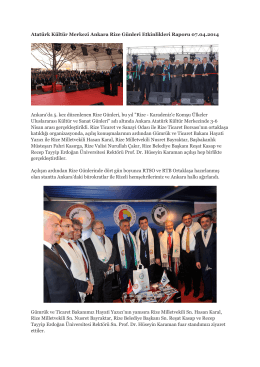 Atatürk Kültür Merkezi Ankara Rize Günleri Etkinlikleri Raporu 07.04