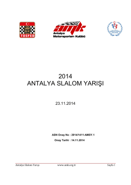 SLALOM EK KURALLAR 23.11.14 - Antalya Motorsporları Kulübü