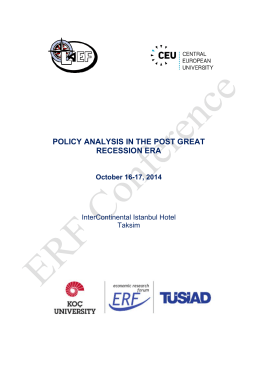 POLICY ANALYSIS IN THE POST GREAT RECESSION ERA