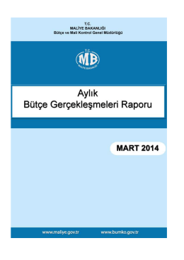 2014 Mart Ayı Merkezi Yönetim Bütçe Gerçeklesmeleri Raporu