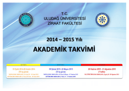 Akademik Takvim - Uludağ Üniversitesi Ziraat Fakültesi