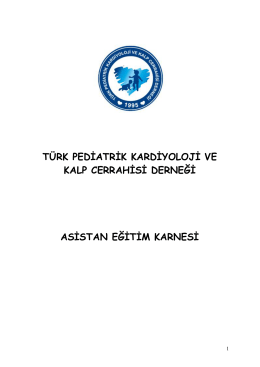 GENEL BİLGİLER - türk pediatrik kardiyoloji ve kalp cerrahisi derneği