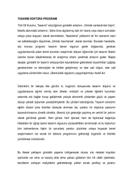 TASARIM DOKTORA PROGRAMI Türk Dil Kurumu, "tasarım