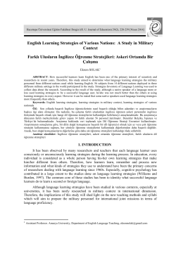 English Learning Strategies of Various Nations: A Study in Military