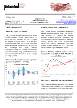 Haftalık Ekonomi Değerlendirme Raporu – 01.04.2014