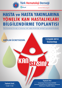 gaziantep programı - Türk Hematoloji Derneği