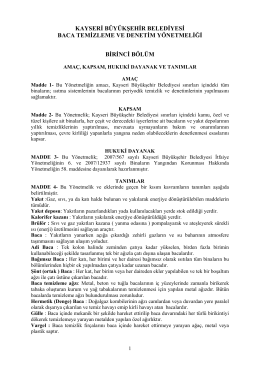 Baca Yönetmeliği - Kayseri Büyükşehir Belediyesi