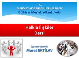 Halkla İlişkiler - Akademik ve Blog Sistemi Mehmet Akif Ersoy