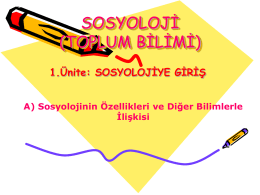 SOSYOLOJİ (TOPLUM BİLİMİ)