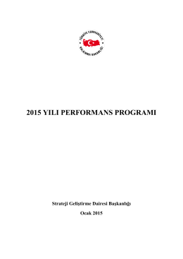 2015 yılı performans programı