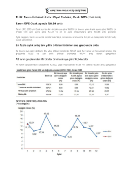 TU K: Tarım Ürünleri Üretici Fiyat Endeksi, Ocak 2015 (17.02.2015