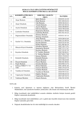 şenkaya ilçe milli eğitim müdürlüğü bölge koordinatör okullar listesi