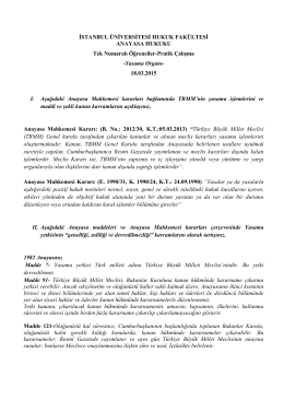 Yasama Organı - İstanbul Üniversitesi | Hukuk Fakültesi