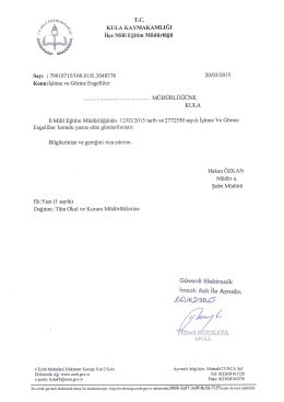 İşitme ve G&ouml;rme Engelliler - Kula İl&ccedil;e Milli Eğitim M&uuml;d&uuml;rl&uuml;ğ&uuml;