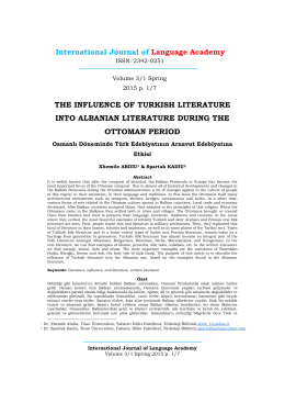 Osmanlı Döneminde Türk Edebiyatının Arnavut Edebiyatına Etkisi