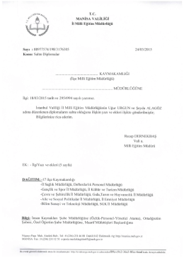 Manisa İl MİLLİ Eğitim Müdürlüğünün Sahte Diploma Konumu 24.03
