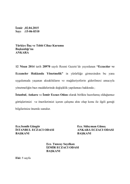 15-06-8310 Türkiye İlaç ve Tıbbi Cihaz Kurumu Başkanlığı`na