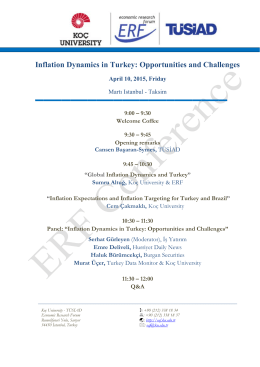 Inflation Dynamics in Turkey: Opportunities and Challenges
