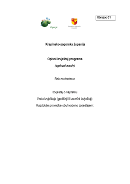 Krapinsko-zagorska županija Opisni izvještaj programa (upisati