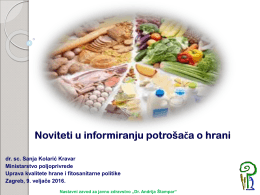 Predavanje "Noviteti u informiranju potrošača u hrani"