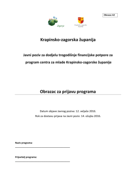 Krapinsko-zagorska županija Obrazac za prijavu programa