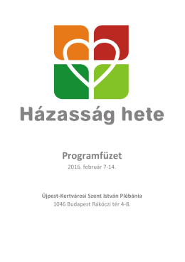 Programfüzet - Újpest- Kertvárosi Szent István Plébánia