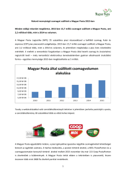 1 Rekord mennyiségű csomagot szállított a Magyar Posta 2015