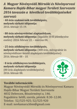 tovabbkepzes 2016 - Magyar Növényvédő Mérnöki és