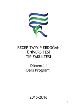 2015-2016 Dönem III Ders Programı