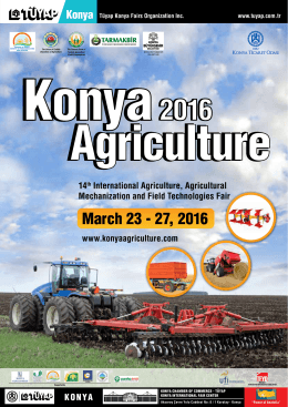 March 23 - 27, 2016 - konya agriculture