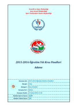 Adana 2015-2016 Öğretim Yılı Kros Finalleri