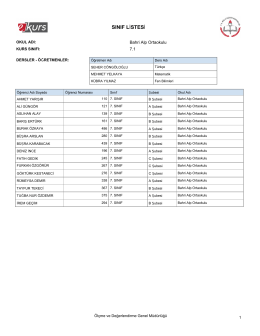 7. Sınıf Listeleri - Bahri Alp Ortaokulu