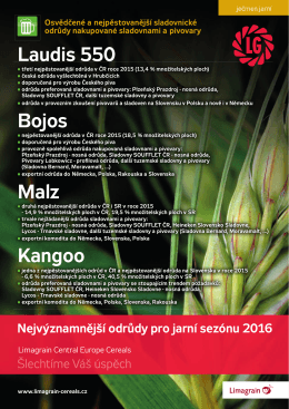 Jarní sezona s odrůdami Limgrain Central Europe Cereals