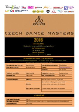 PROPOZICE – Brno - Czech Dance Organization