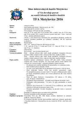 TFA Metylovice 2016 - SDH