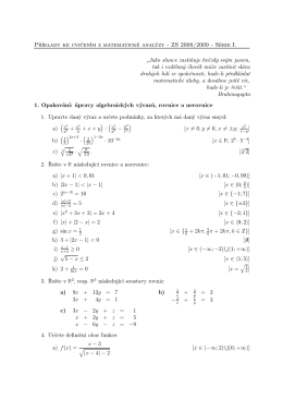 Příklady ke cvičením z matematické analýzy - ZS 2008/2009