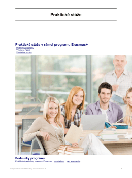 praktické stáže v rámci programu Erasmus+