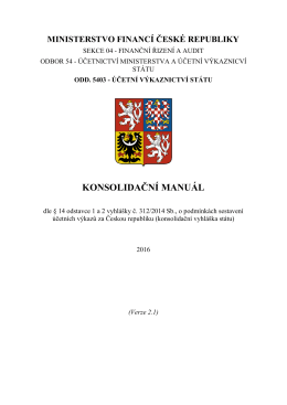 konsolidační manuál - Ministerstvo financí ČR