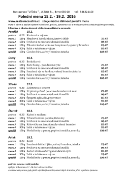 Naše týdenní menu ke stažení ve formátu PDF