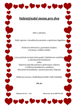 Valentýnské menu pro dva