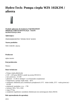 Hydro-Tech: Pompa ciepła WZS 102K3M / alterra