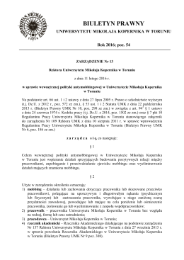 biuletyn prawny - Uniwersytet Mikołaja Kopernika