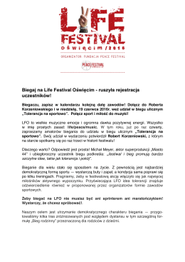 Pobierz w PDF - Life Festival Oświęcim