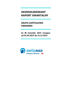 SWISSMED SA RAPORT III KWARTAL 2015