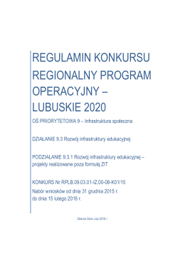 Regulamin konkursu 9.3.1 RPO-Lubuskie 2020